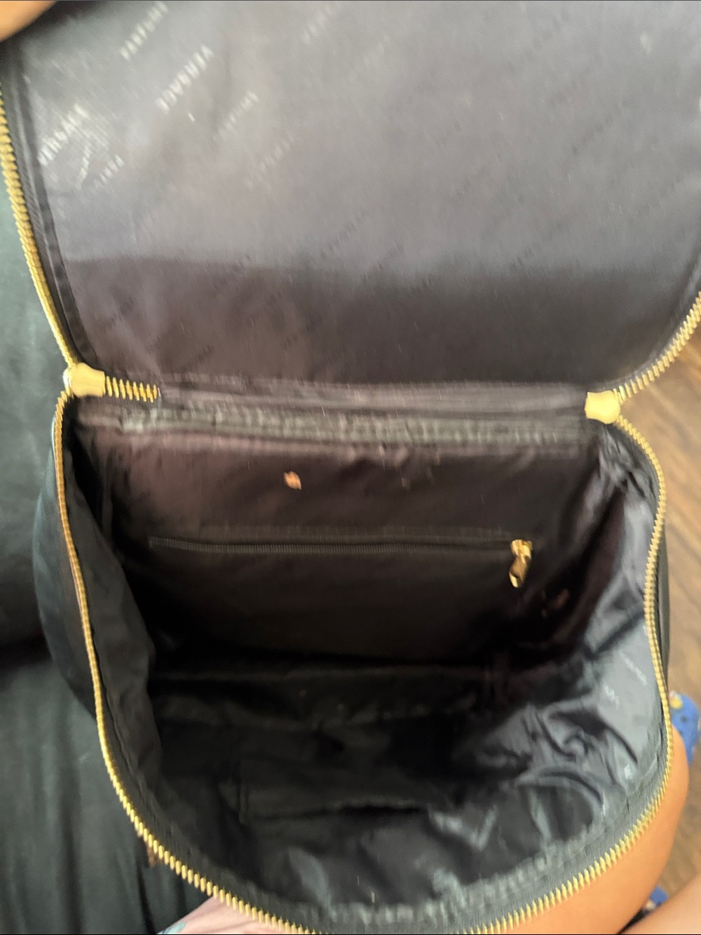 Versace Black Leather Backpack with Gold Hardware and Medusa Patch - Picture 4 of 5